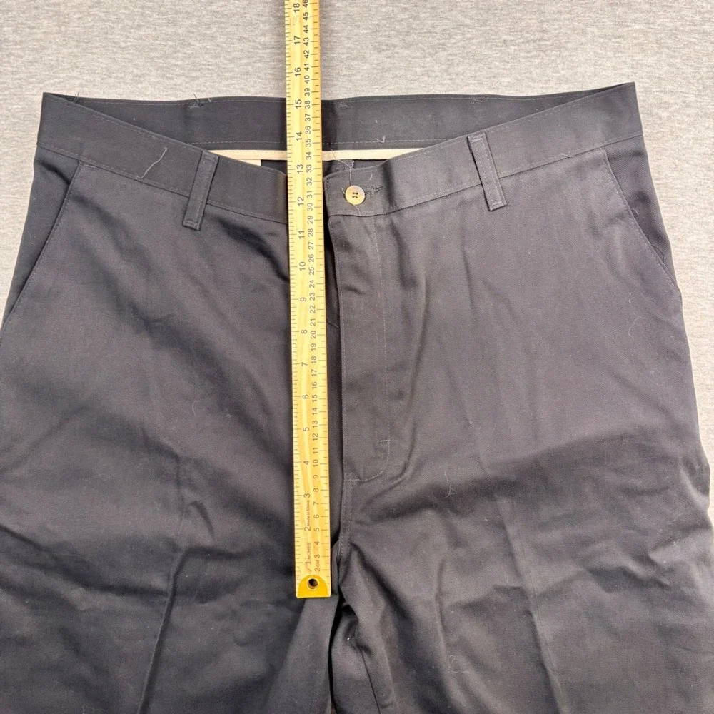 Timber Creek by Wrangler Mens 38x32 Black Wrinkle Free Khakis Plain Front Pants